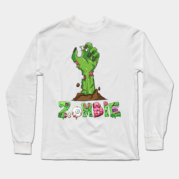 Zombie Hand Long Sleeve T-Shirt by MZeeDesigns